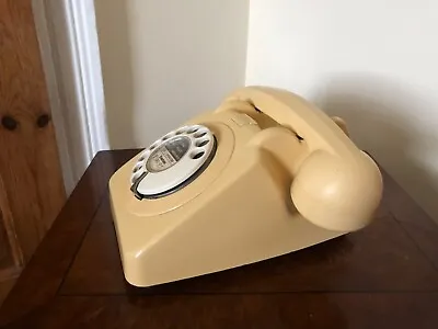 Vintage 1966 706L  GPO Telephone Yellow/Cream Rotary Dial UNTESTED • £28