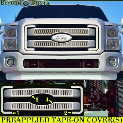 2011-2014 2015 2016 FORD F250 MESH Style Grille COVER Insert Z1 YZ OXFORD WHITE • $135.25