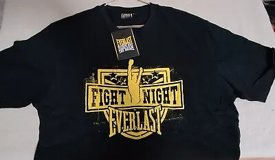 EVERLAST MENS Fight Night Black Tee T Shirt  Short Sleeve Size L • $24.99