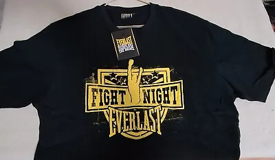 EVERLAST MENS Fight Night Black Tee T Shirt  Short Sleeve Size XL • $24.99