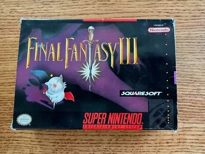 Final Fantasy III 3 SNES CIB Complete Authentic Cart Box Manual Map • $82