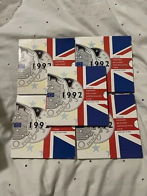 1992 Royal Mint Brilliant Uncirculated Coin Set Dual Date 50p Fifty Pence EU • £45