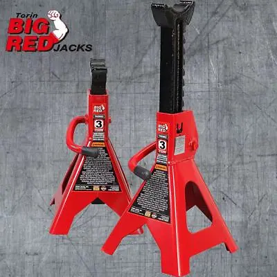 Torin BIG RED T43202 Steel Jack Stands: 3 Ton (6000 Lb) Capacity Red 1 Pair • $34.69