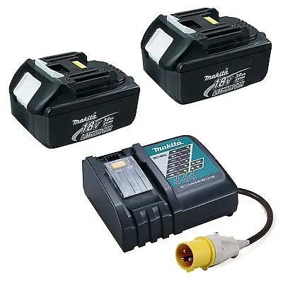 MAKITA LXT 110V DC18RC CHARGER WITH 2 X BL1830 BATTERIES • £371.99