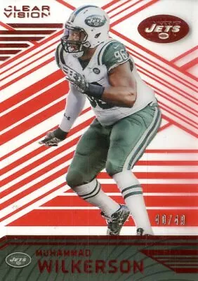 2016 Panini Clear Vision Red Jets Football Card #49 Muhammad Wilkerson /49 • $5