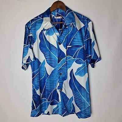 Vintage Kimo’s Polynesian Shop Hawaiian Shirt Mens Large Blue White Button Up SS • $39.96