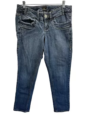 Z Cavaricci Jeans Size 12 Straight Cut Mid Rise Blue Denim Measures 32” X  28” • $16.69