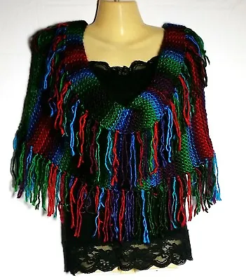 NEW Colorful Women's Cowl Scarf Infinity Boho Hippie Hand Knitted Wrap Fringe  • $29.03