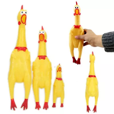 Squeeze Shrilling Screaming Rubber Chicken Pet Dog Bite Toy Squeaker Chewing Toy • $3.88