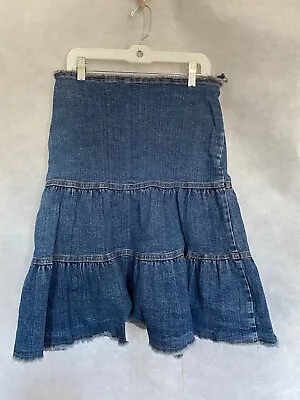 $10 • Buy Forever 21 Denim Knee Length Skirt.  Size M 