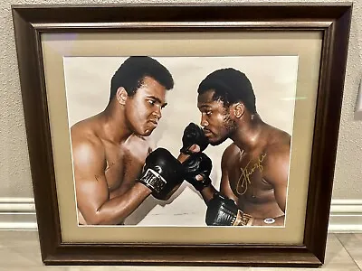 Muhammad Ali Joe Fraizer Autographed Signed 16 X 20 Photo Framed Jsa Cert Letter • $3200