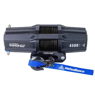 VIPER V2 4500lb ATV/UTV Winch Kit W/ 40 Feet BLACK AmSteel-BLUE Synthetic Rope • $349.99