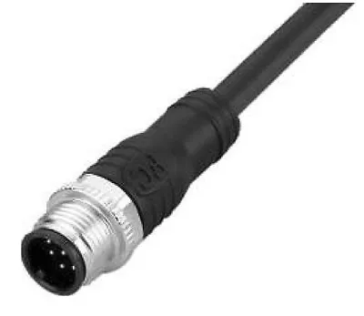 M12 Male Molded Cable Straight  3 4 5 6 8 12 17  Pins Black Pvc Jacket • $8.95