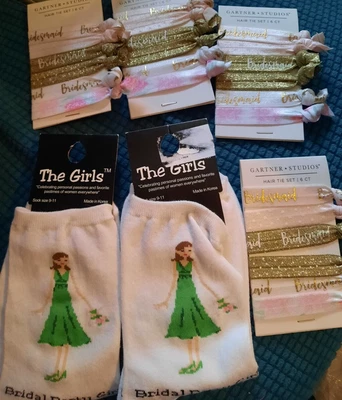 £14.75 • Buy New LOT Bridal Bridesmaid Socks & Hair Ties 