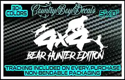$5.99 • Buy 4x4 BEAR HUNTER EDITION Vinyl Decal Sticker Hounds Dogs Beagles Truck Car Hunt 