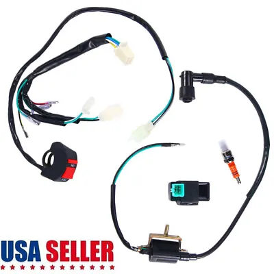 5 Kill Switch Wiring Loom Harness Ignition Coil CDI Spark Plug For Pit Dirt Bike • $14.60