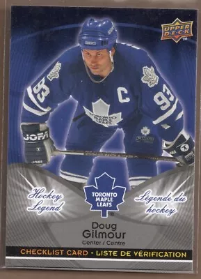 2009-10 Upper Deck Mcdonald's Checklist Doug Gilmour Card # CL6 MINT • $1.42