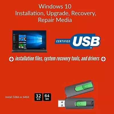 Recovery Reinstall Windows Bootable Installer Upgrade 32GB USB Stick #13 • $24.99