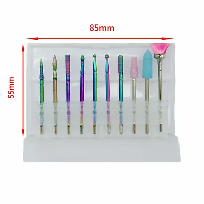 10pcs Nail Art Grinding Drill Bits Electric Manicure Machine Diamond Bullet Bit • $15.29