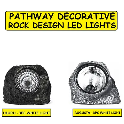 LED Rock Decorative Solar Powered Light Outdoor Pathway Garden Border Light • £10.99