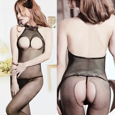 Sexy Lingerie Fishnet Body Stockings Dress Underwear Babydoll Sleepwear BodySuit • $5.85