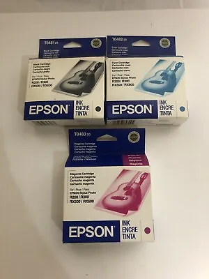 New 3 Genuine Epson 48 Ink T0 481 482 483 (exp 04 2006) • $23.50