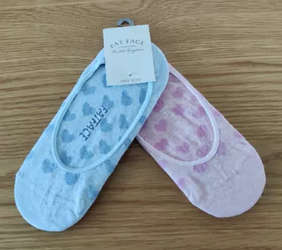 BNWT FAT FACE Ladies Heart Footsie Socks One Size UK 4-7 • £7.99