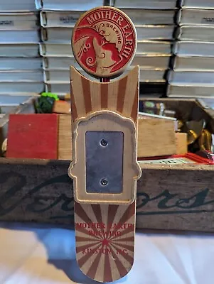 Mother Earth Brewing Unlabeled Wooden Tap Handle (Kinston NC) Logo Globe-Top 11  • $24.75
