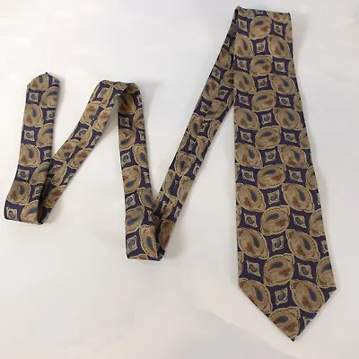 Neck Tie Mens Blue Paisley Print Foulard Western Boho Designer Necktie OFF BEAT • $12.88