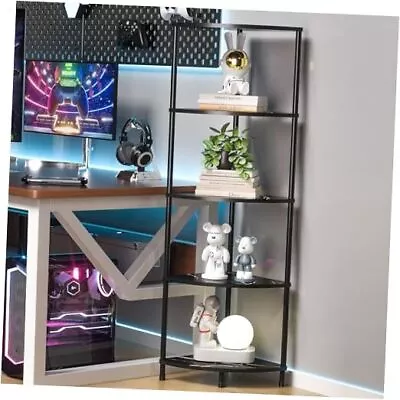 Book Shelf Corner Shelf 5 Tier Corner Bookshelf Display 5-tier Marble Black • $79.98