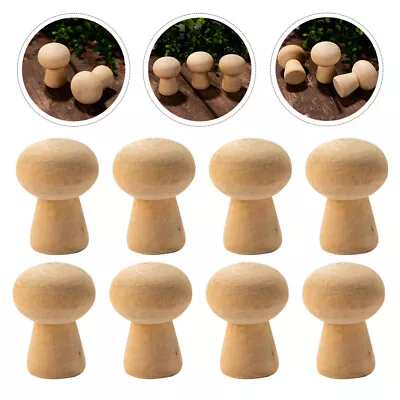 20pcs Unfinished Wooden Mushroom Mini Peg Dolls For DIY Painting Projects-QX • £13.25