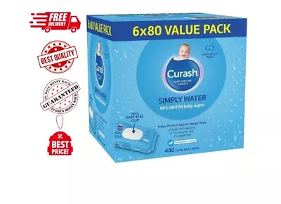 Curash Babycare Simply Water Wipes 6 X 80 • $27.99