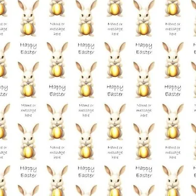 Golden Egg Easter Bunny Personalised Gift Wrapping Paper • £3.49