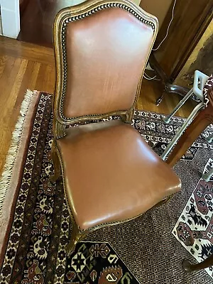 Antique Four Leather Chairs Louis XV Style  • $480