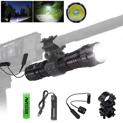 $18.99 • Buy Tactical White Light LED Flashlight Weapon Torch Switch For Gun Rifle Hunting US