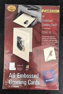 Avery A6 Embossed Greeting Cards + Envelopes (20 Cards) • £5