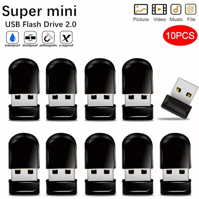 10 Pack Mini USB 2.0 Flash Drive Memory Stick 64GB 32GB 16GB Thumb Drive Storage • $33.29