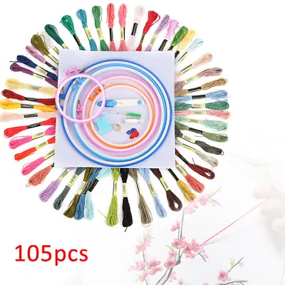 £6.49 • Buy 105 Beginner Cross Stitch Kit Embroidery Starter Craft DIY Tools Colorful Thread