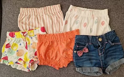 Baby Girls Shorts Bundle 3-6 Months Summer Holiday Denim Ruffle Bow (403) • £4.50