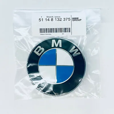 Original BMW Emblem Engine Hood 82mm 1er 3er E39 E46 8132375 - Scratched ! • $32.49