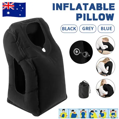 $26.99 • Buy Inflatable Air Cushion Travel Pillow For Airplane Office Nap Rest Neck Head Chin