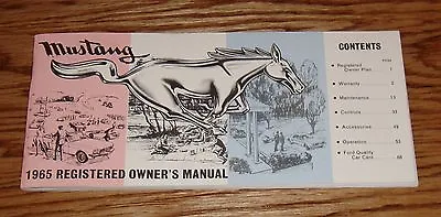 1965 Ford Mustang Owners Operators Manual 65 • $16.50