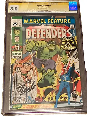 Marvel Feature #1 CGC Signed 1971 1st Defenders! Stan Lee Signature! Hulk Namor • $2500