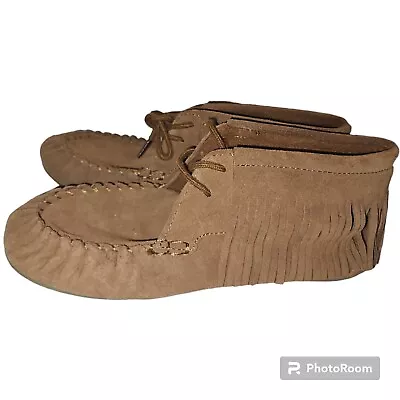 Fringed Ankle Moccasins Ladies Size 8 Cute Fringe Booties  • $30