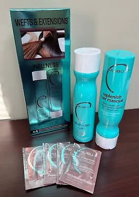 MALIBU  WEFTS & EXTENSIONS  Kit Shampoo Conditioner With 4 Treatments Packs • $29.25