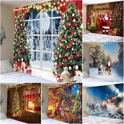 Large Scenery Tapestry Santa Claus Wall Hanging Bedroom Bedspread Backdrop Mural • $19.48