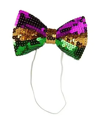 Mardi Gras Sequin Bow Tie Adult One Size Costume NEW IN PACKAGE UNISEX STYLE • $9.98