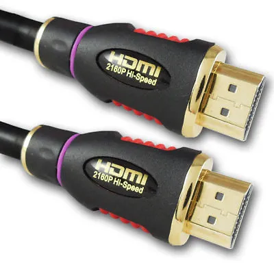 PREMIUM HDMI Cable V2.0 HD High Speed 4K 2160p 3D Lead 1m/2m/3m/4m/5m/7m/10m • £4.89