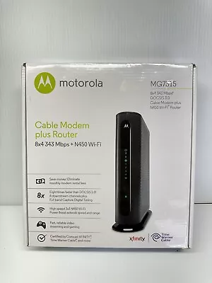 Comcast Xfinity Motorola MG7315 8x4 DOCSIS 3.0 Cable Modem N450 Router W/Adapter • $18.99