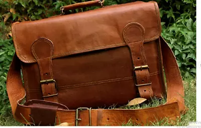 Women's Vintage Leather Genuine Brown Shoulder Satchel Messenger Travel Bag • $63